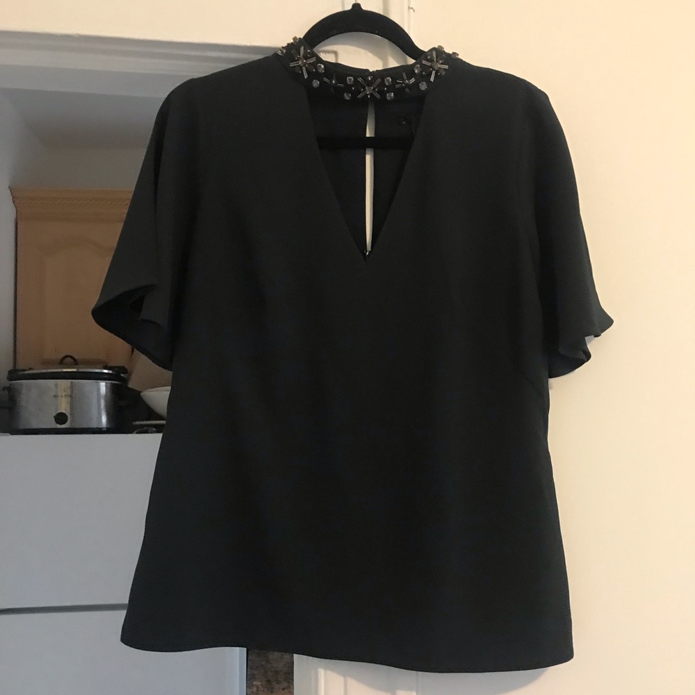 Bejeweled short sleeve top